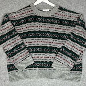 BP Sweater Womens 2X Fair Isle Pullover Crewneck Holiday‎ Winter Knit